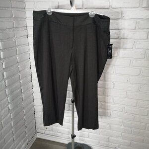 NWT Worthington Ladies Size 18 Dark Grey Modern Fit Straight Legs Crop Pants